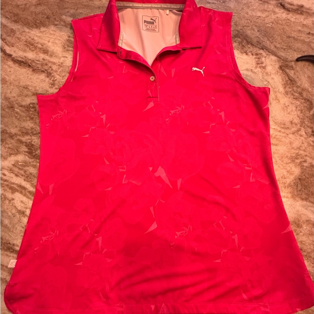 Puma Women's Bright Hot Pink Floral Print Tank Top